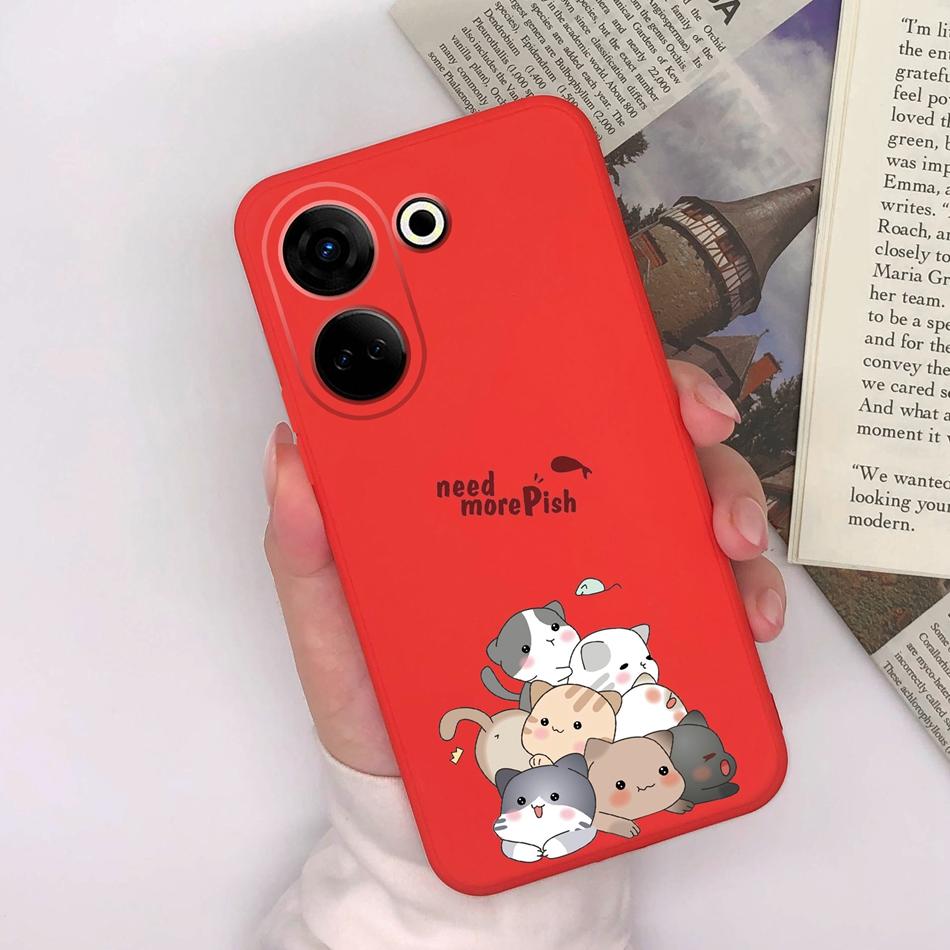 For Tecno Camon 20 Pro 4G 5G Phone Cases Cute Design Matte Silicone Shockproof Black Cover For Tecno Camon20 20Pro Bumper Capa