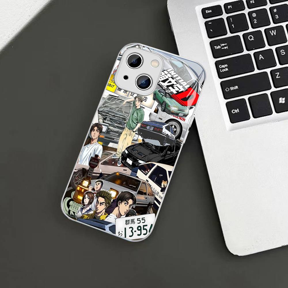 Road Racing Anime I-Initial D Tempered Glass For Iphone 14 13 12 11 Pro Mini XS MAX 14Plus X XS XR Cover