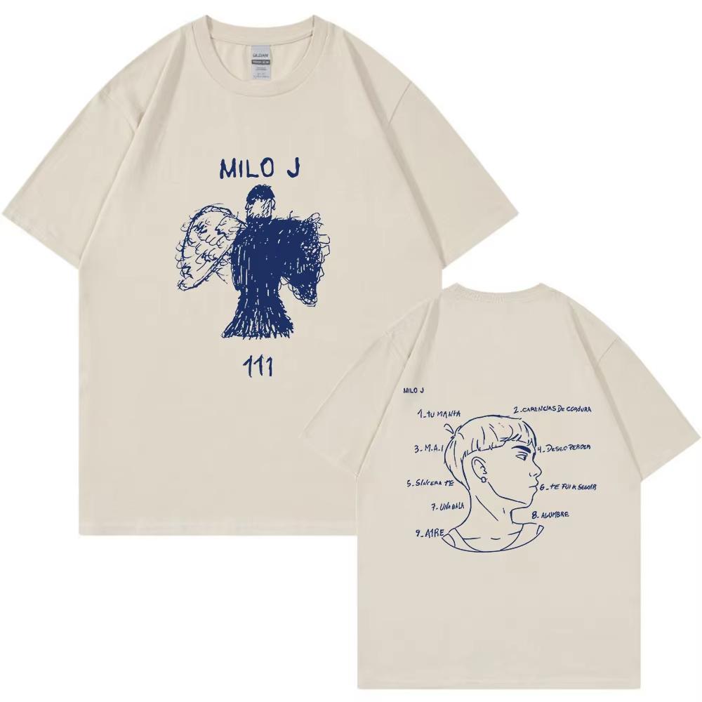 2026 Spring Summer Rapper Milo J Tour Tshirt 111 Album Merch TShirts Men Fashion Vintage Short Sleeve Fans Gift Streetwear