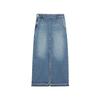 LESS 2024 Autumn H-Line Cotton Denim Maxi Skirt
