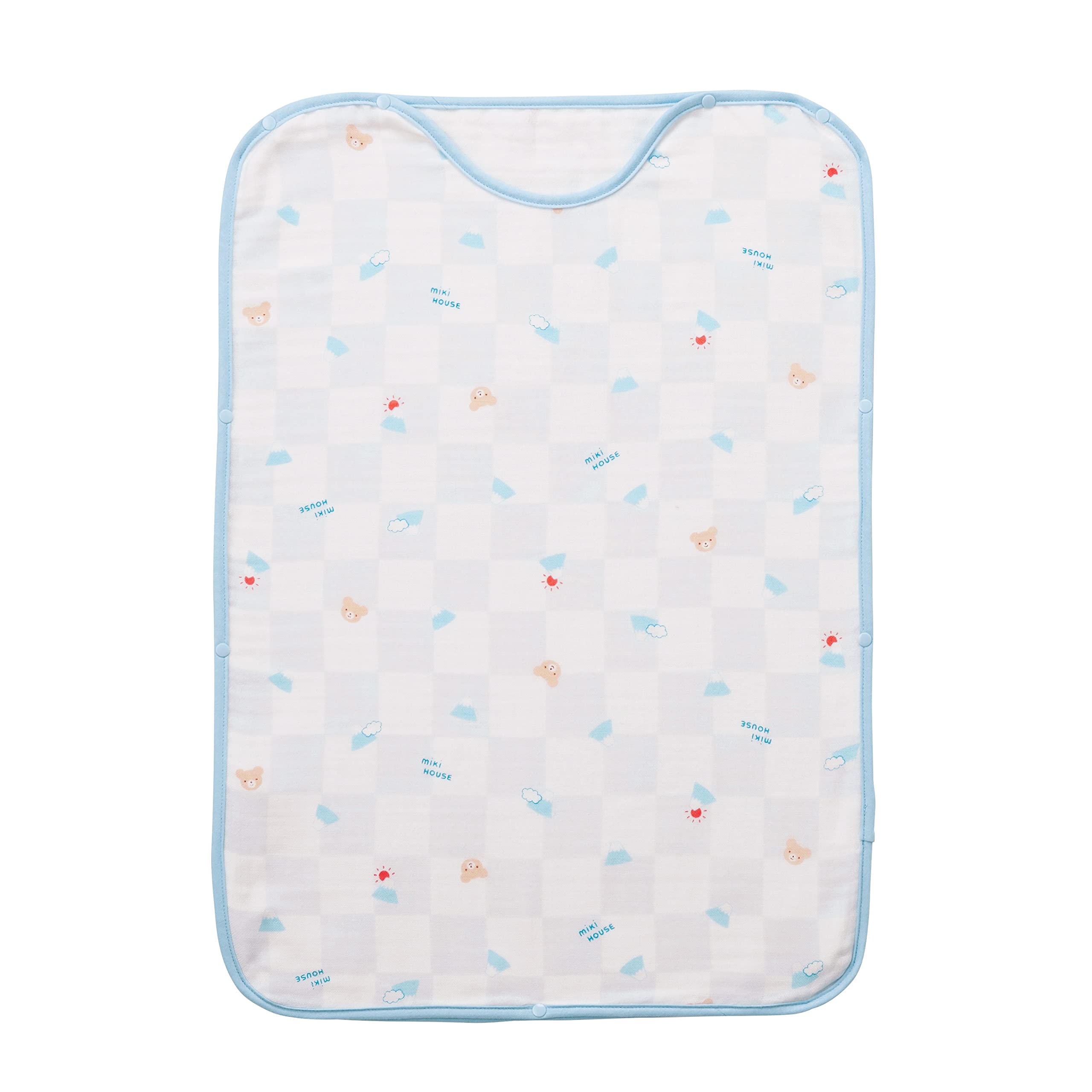 

MIKI HOUSE Gauze Made in Prevents Colds While Suitable for Boys and Baby Blue Sleeper, Triple-Weave Gauze, 100% Cotton, Japan, Sleeping, Girls,