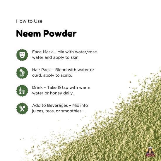 Nairuti Vyutpadan Neem-Pulver 250g x 2 (500 g) | 100% reines ayurvedisches Neem-Pulver für Haut- und Haarpflege | Immunstärker Entgiftung