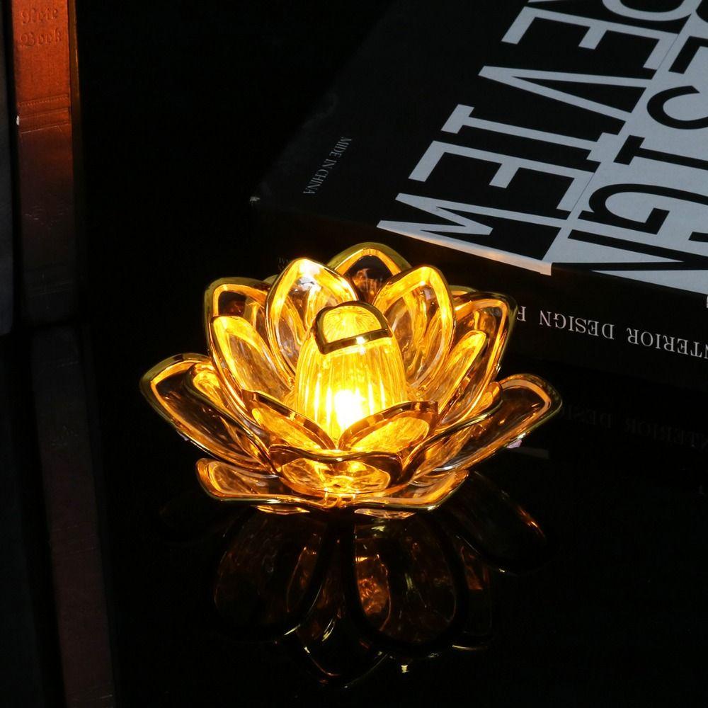 Flicker Effect Flameless Candle Multicolor Lotus Design Light LED Lotus Lamp  Home Decoration