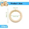Wooden Rings for Crafts, Natural Wood Rings for Macrame, Jewelry Making, and DIY Crafts