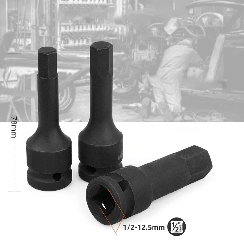 1Pcs 80mm Length Electric Drill Socket Adapter Long Bit Socket Wrench Durable Hex Hexagon Socket