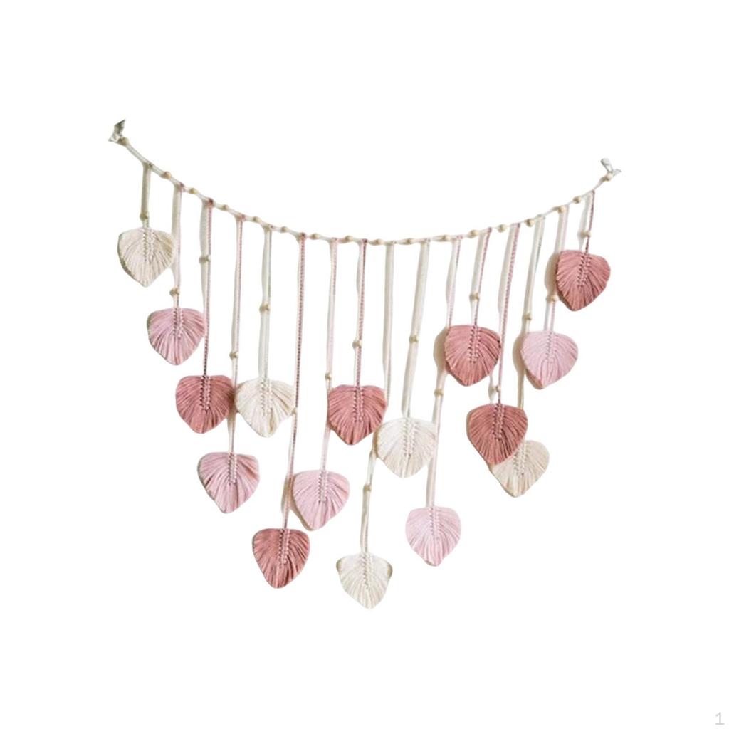 Handcrafted Leaf Tassels Macrame Wall Hanging for Apartment Decor