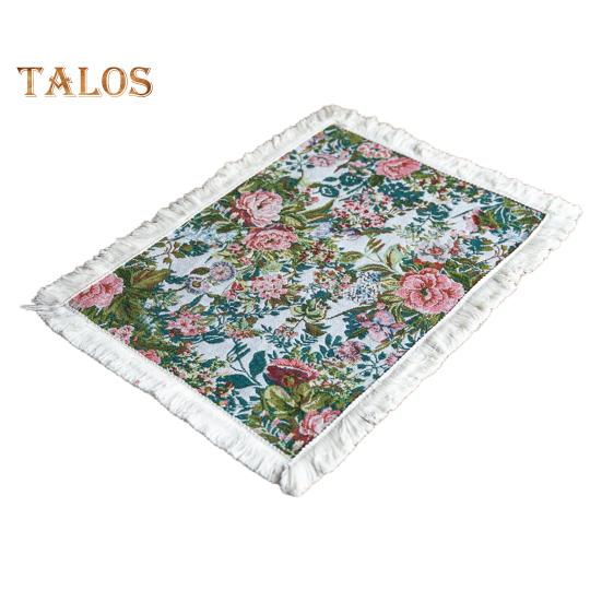 Tischset mit Quaste, pastoralem Stil, Blumen-Ölgemälde, ästhetische runde Form, Partys, Hochzeiten, Bankette, Tischdekoration, Abendessen-Matte