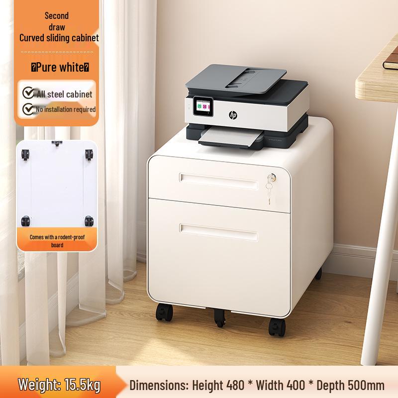 Under-Desk Mobile Metal Filing Cabinet with Locking Drawer and Office Storage