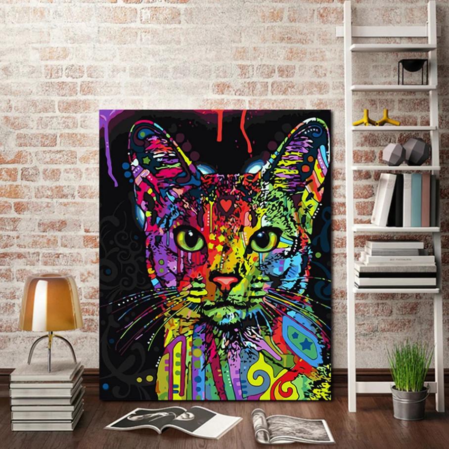 Animal Painting Canvas Wall Art With Handdrawn Design For Living Room Decor