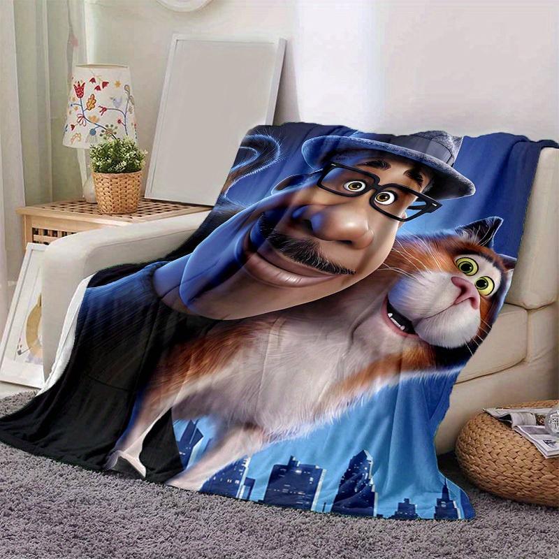 

1pc, Cozy Cat & Man Throw Blanket Perfect for Home Decor, Couch Cover, Outdoor Use, Travel, Camping 80x120cm