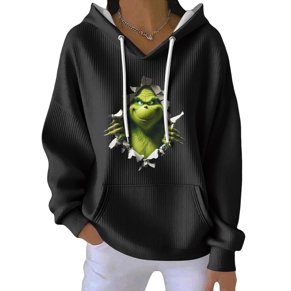 Women's Fashion Casual Christmas Angel Print Pullover Long-Sleeve Sweatshirt