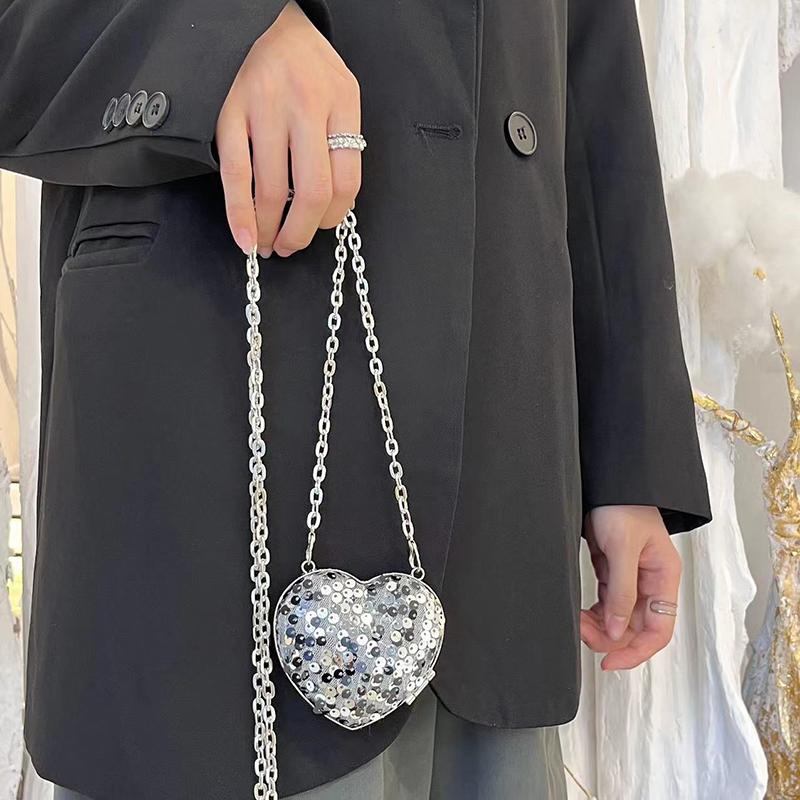 Pailletten Schulterketten Taschen Mini Umhängetasche Vielseitige Schulter Umhänge Mini Lippenstifttasche für Frauen