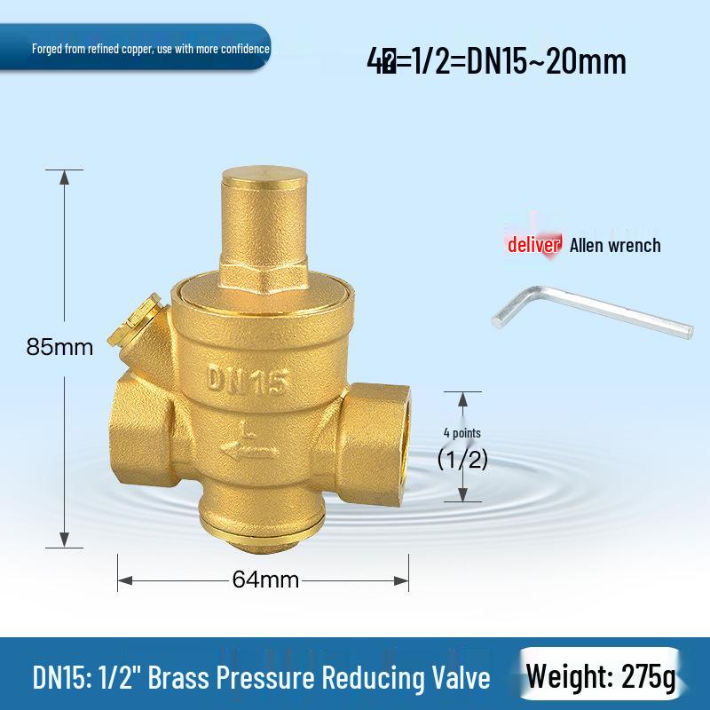 Adjustable Brass Water Pressure Reducing Valve for Heaters & Purifiers