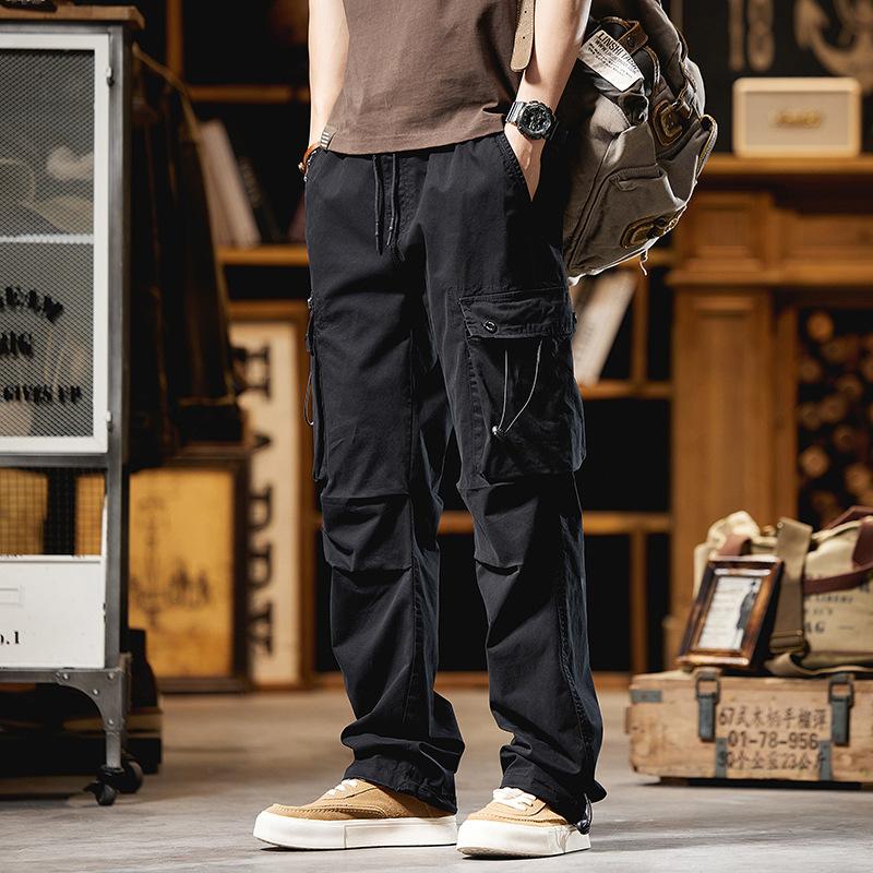 Summer New Retro Overalls Men's Loose Silhouette Casual Trousers Multi-functional Pockets Sports Outdoor