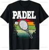 Padel Paddle Tennis Racquet Ball Vintage Colors T-Shirt  Casual Sports Street Couple Clothes  Streetwear  Mens T Shirts