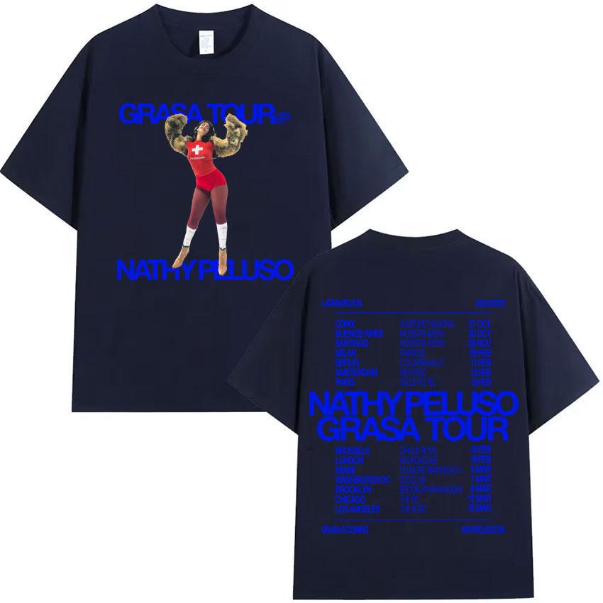 Nathy Peluso Grasa Tour Album Graphics T Shirt Fashion High Quality Tshirt Mens Women Cotton Summer Tee Shirt Streetwear Unisex