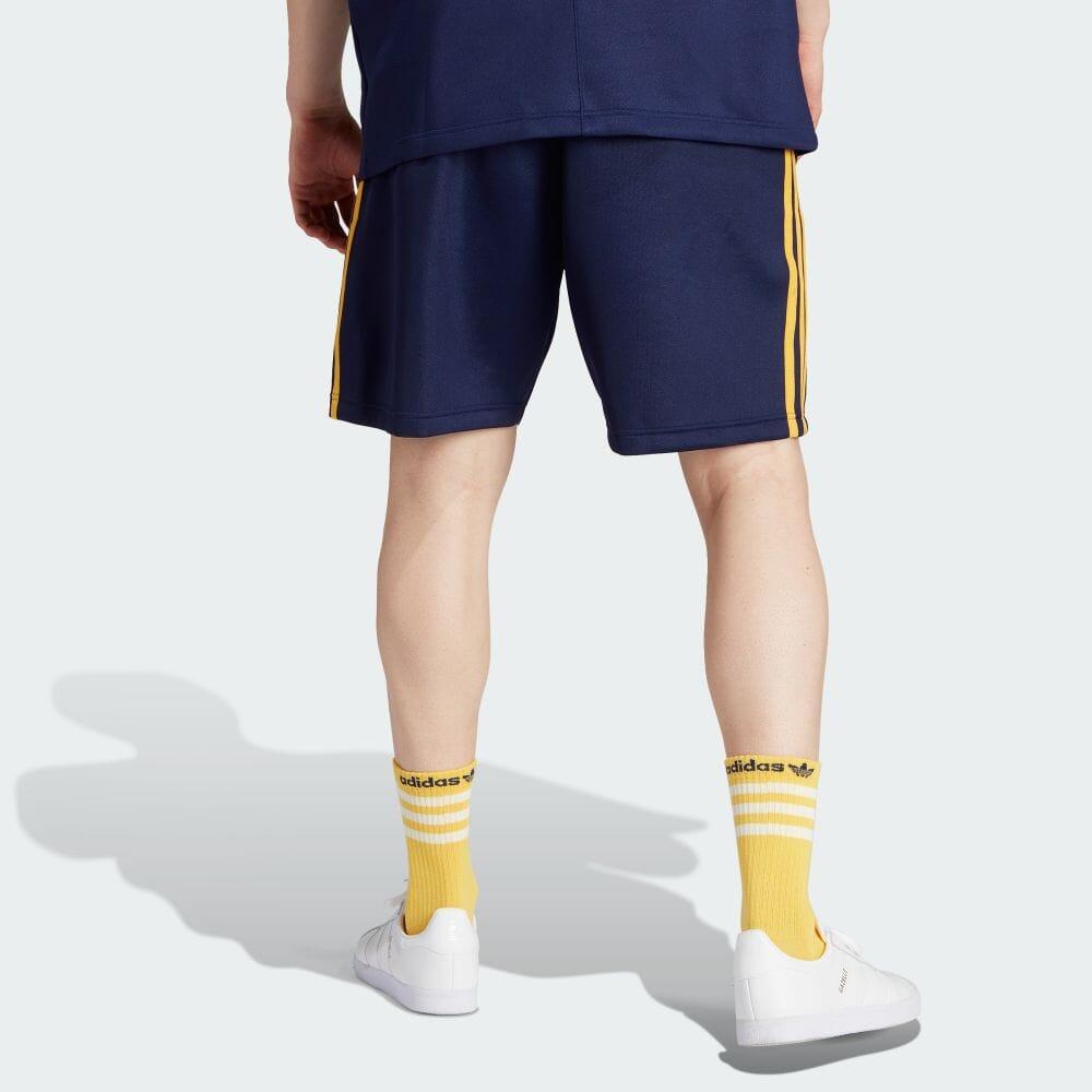 Adidas Originals Three Stripes Color Block Logo Elastic Waist Straight Leg Shorts Men Shorts Dark-Blue IM4459