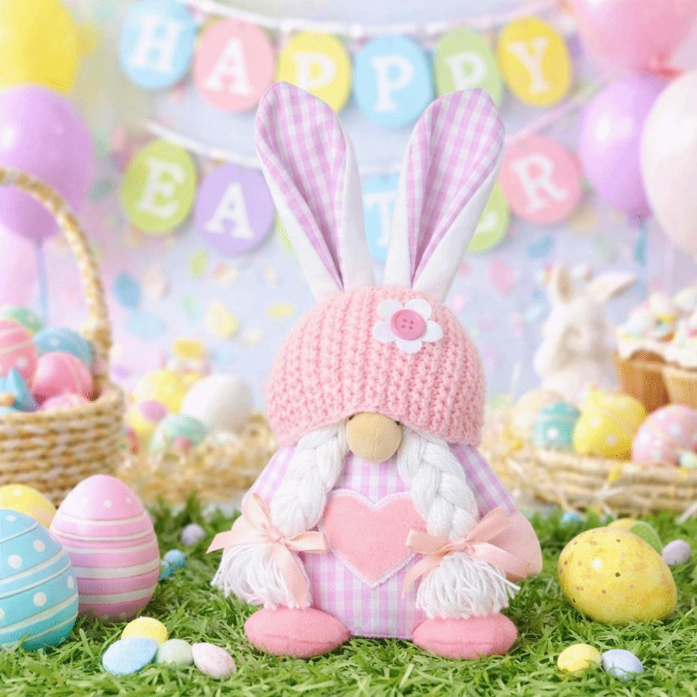 Plush Material Easter Plush Rabbit Easter Decor Bunny Dwarf Ornament  Desktop Decor