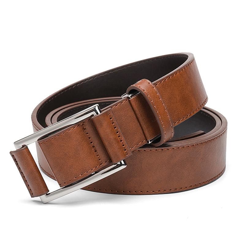 Belt Men'S Non-Porous Belt With Japanese Clip Japanese Buckle Business Belt Pu Belt