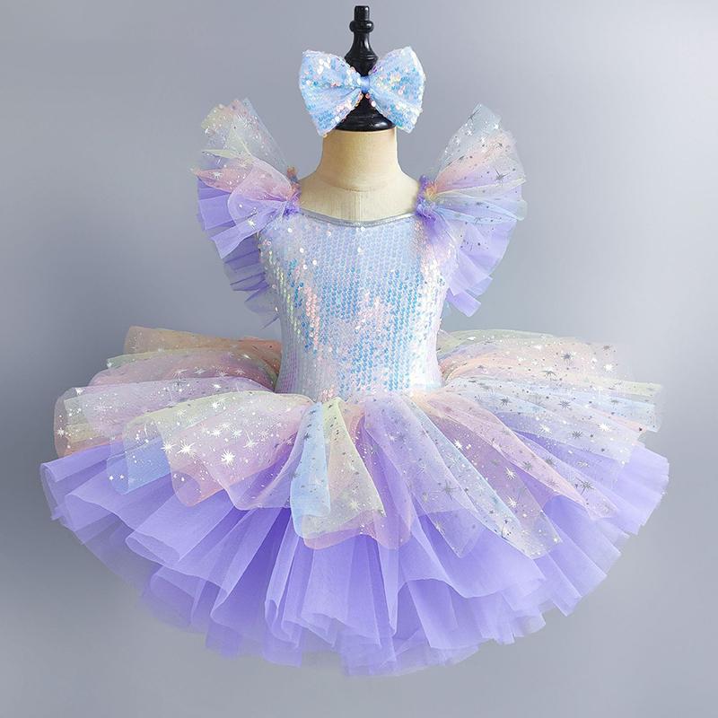 Różowa Sukienka Tutu Baletowa Spódnica do Tańca dla Dziewczynki Spódnica Baletowa Baletowa Niebieska Długa Księżniczka Fioletowa Żółta