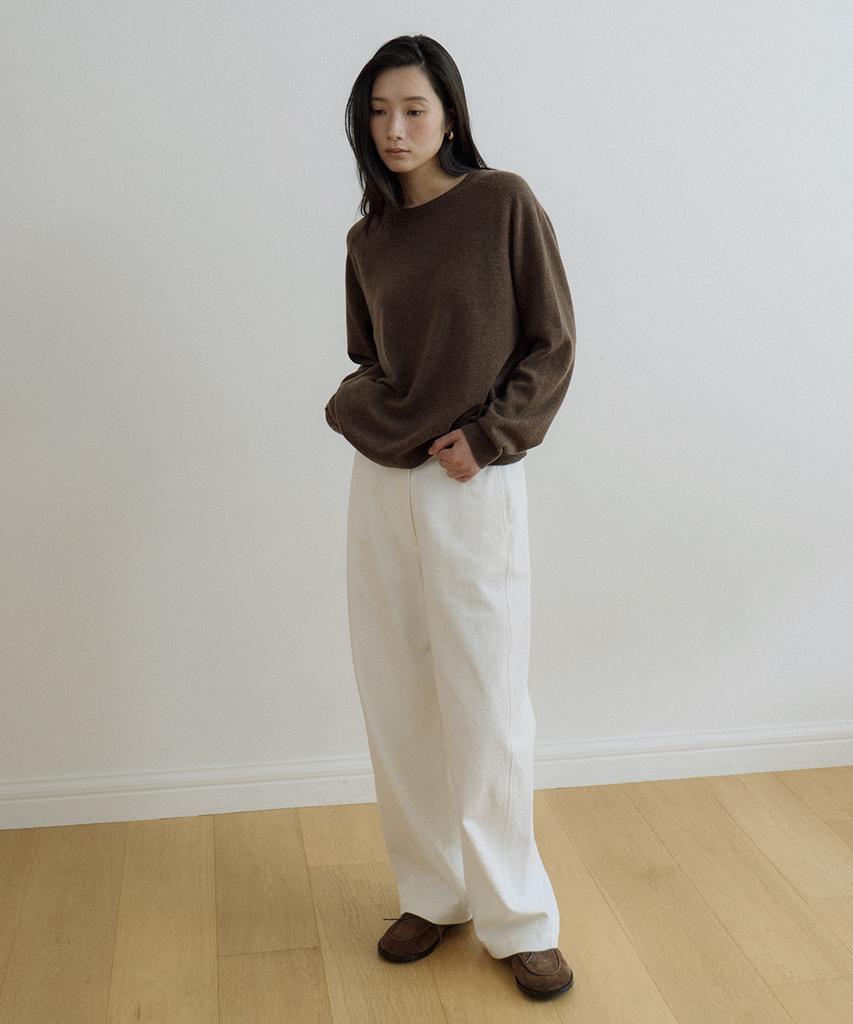 LINGSEOUL Wool Raglan Knit-Brown