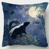 1pc Pillowcase, Skunk Under Moonlight Design, Double-Sided Print, Multiple Sizes Available 40X40 45X45 50X50, Ideal for Decorating Sofas, Living Rooms