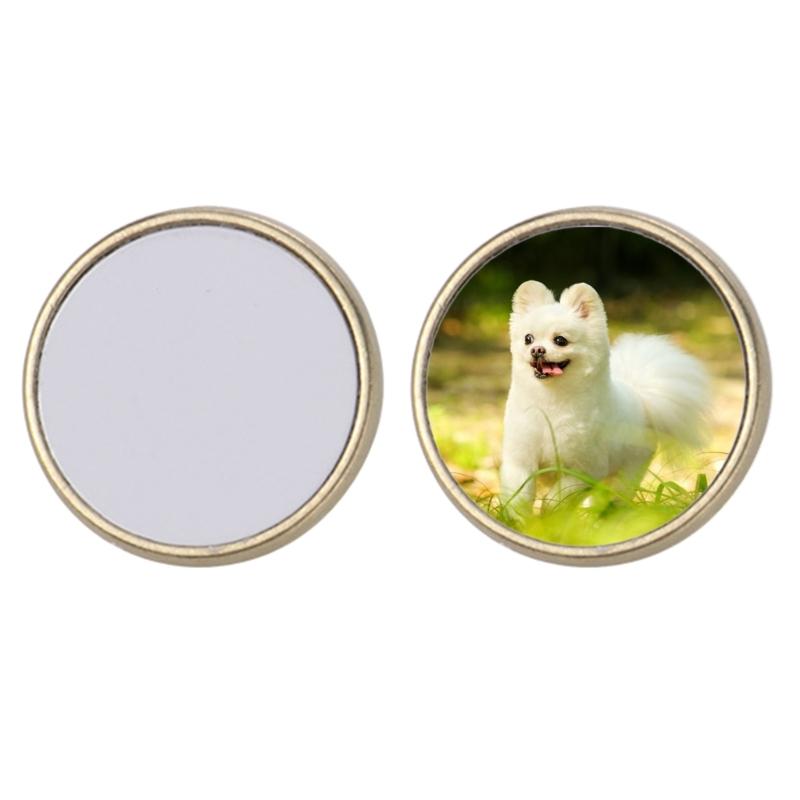 Thermal Transfer Gold Round Metal Brooch Children Day Gift Sublimation Brooch Badge Funny Backpack Accessories