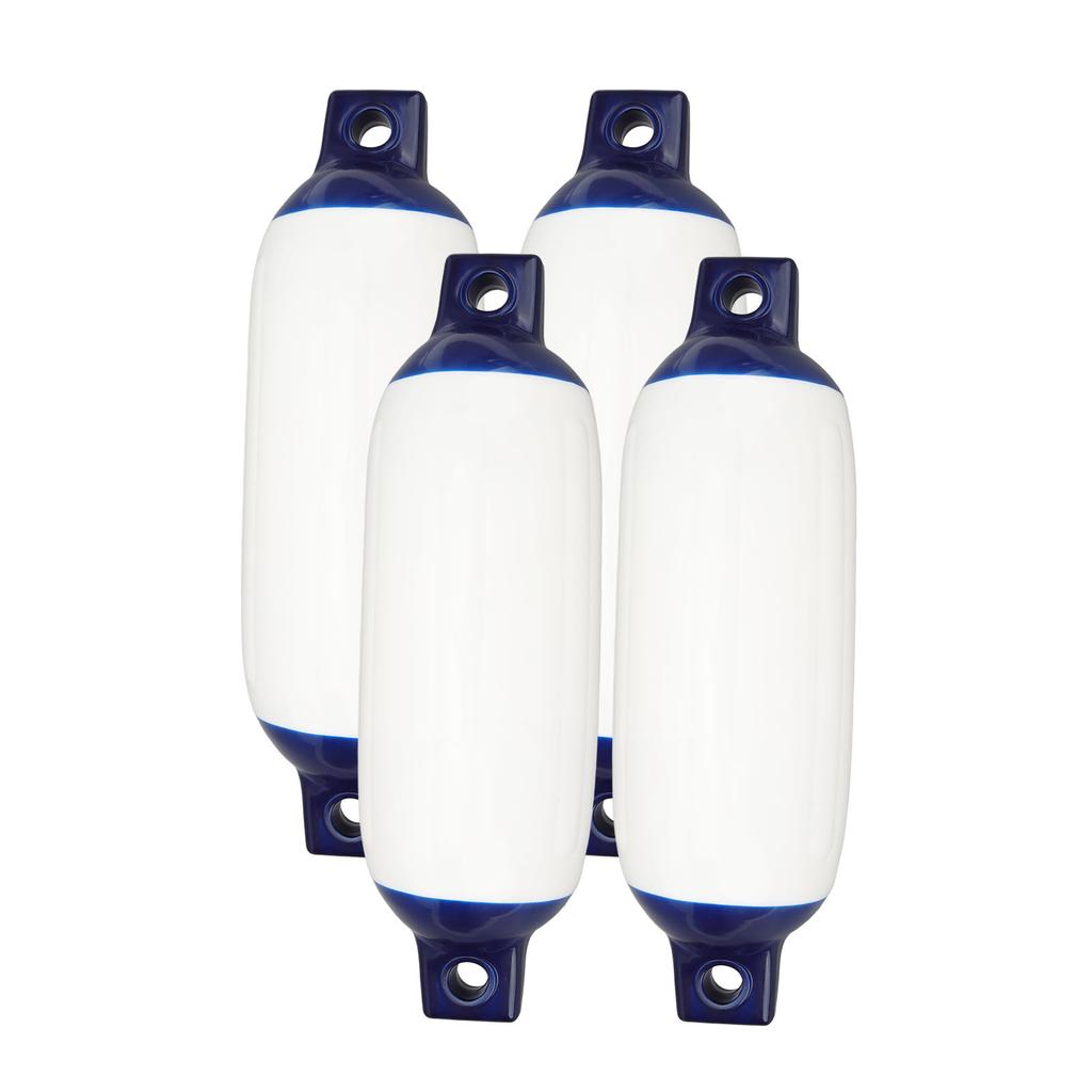 4 Pcs Inflatable Boat Bumpers Ribbed Twin Eyes Buoys Docks Shield Protection Bumper with 4 Ropes for Yachts Boats