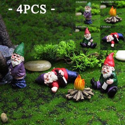 Příslušenství 4ks Pohádkové zahradní trpaslíci Socha mého malého přítele opilého trpaslíka