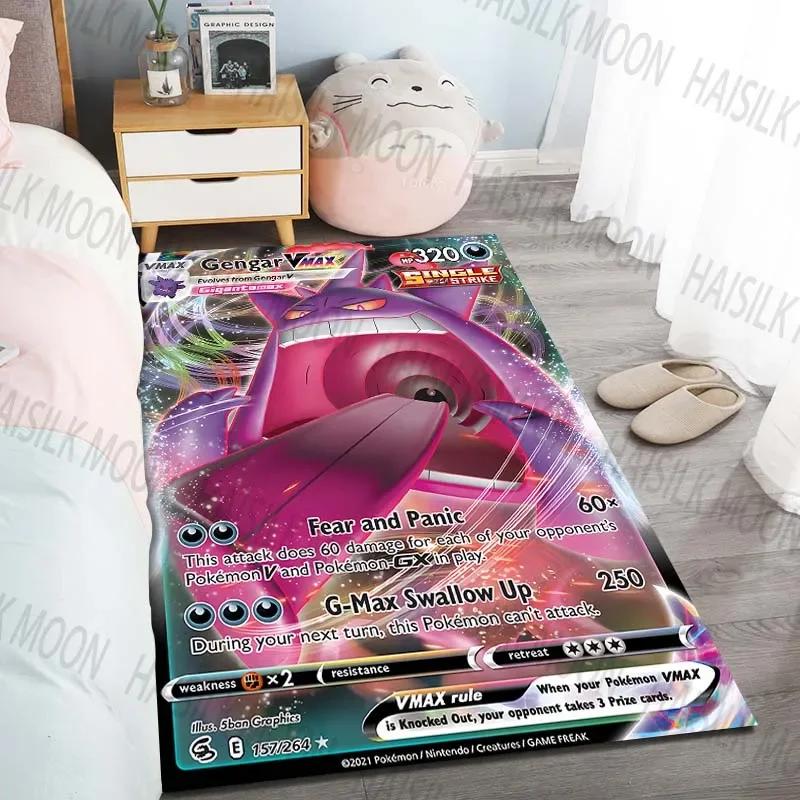 HD Classic Gengar Pokémon Cards Pattern Carpet for Living Room Bedroom, Sofa Floor Mat, Modern Simple Style,Machine Washable Rug