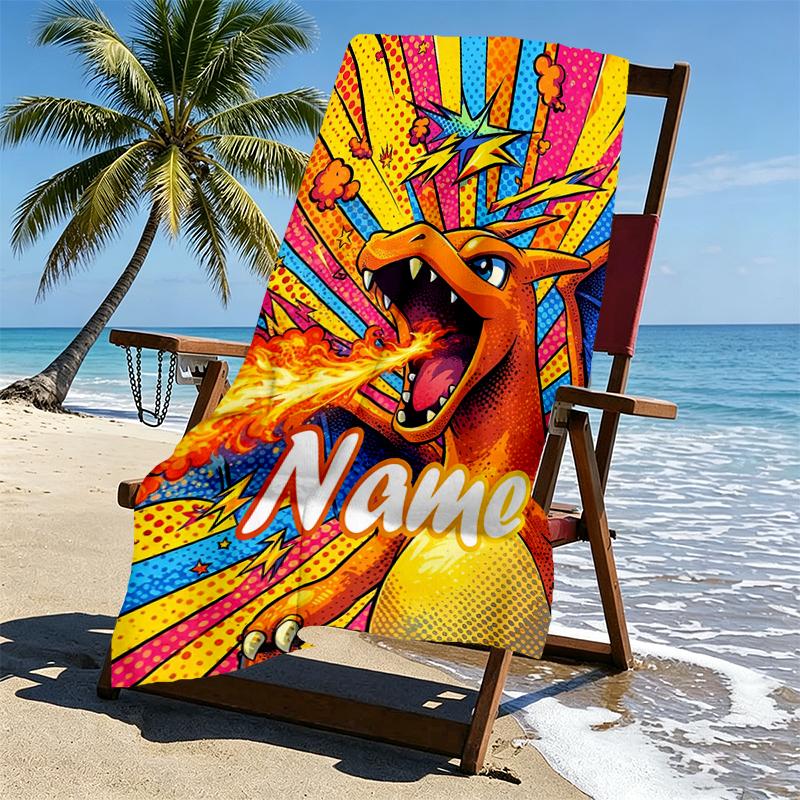 Custom Name Personalized card game Print Beach Towel, for Trip Camping Beach Party Home Decor, Birthday Gift for Family & Friends