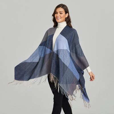 New Scarf Shawl Simple Tassel Split Fork Warm Imitation Cashmere Large Cape Air Conditioner Warm Blanket