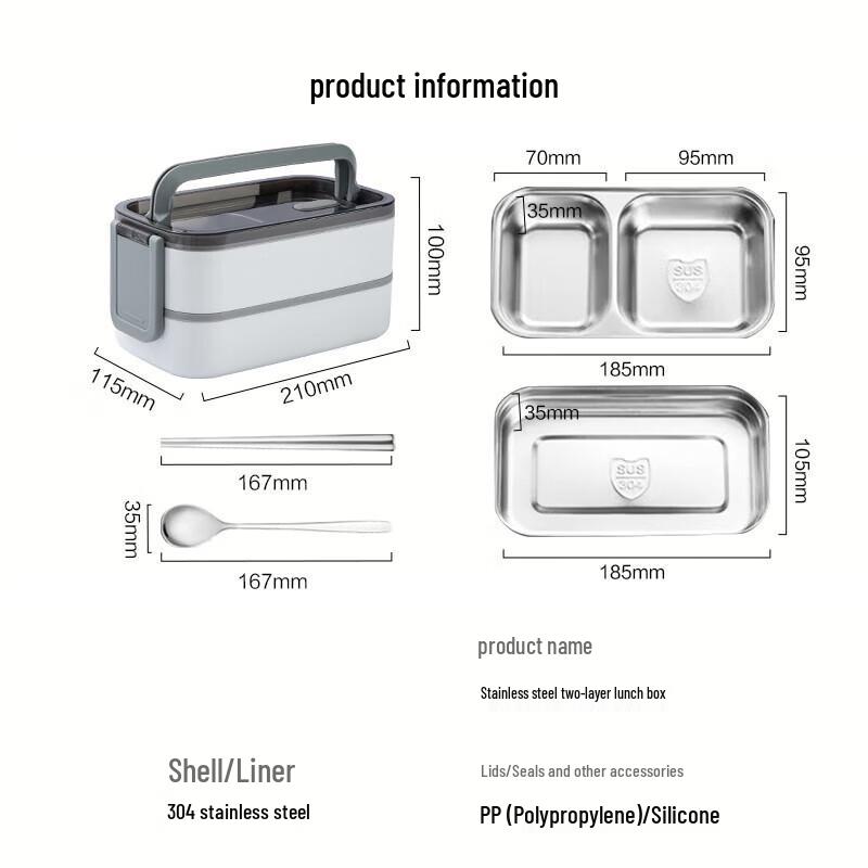 HDST304 Stainless Steel Microwaveable Lunch Box with Cutlery