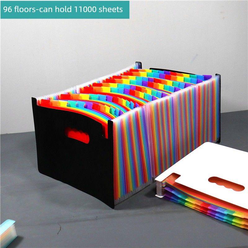 Large Capacity File Holder A4 Multi-Layer Folder Insert Buggy Bag File Storage Category Folder Student Test Paper Clip