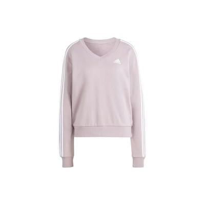 Essentials 3-Streifen V-Ausschnitt Sweatshirt Damen Sweatshirt Hellrosa IR5302