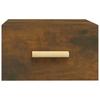 Wall Mounted Nightstands Set of 2 Smoked Oak 35 x 35 x 20 cm