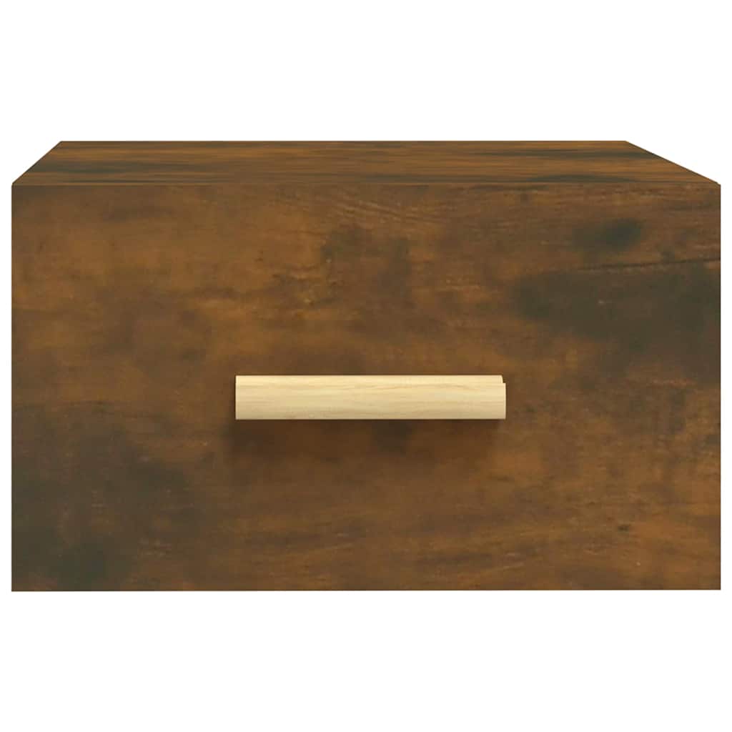 Wall Mounted Nightstands Set of 2 Smoked Oak 35 x 35 x 20 cm