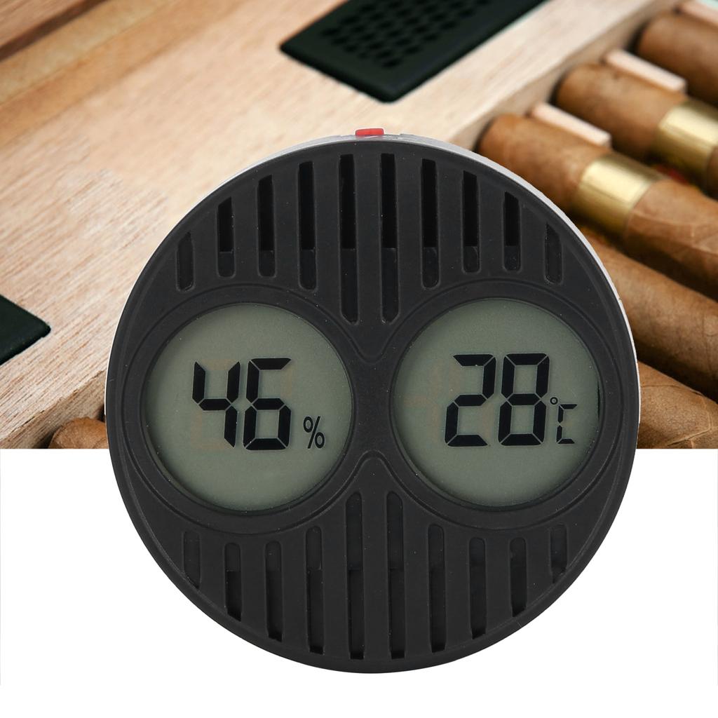 Round Hygrometer Thermometer  Celsius / Fahrenheit  Digital Display High Accuracy Cigar Box Humidor Temperature Monitor