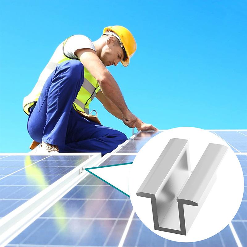 Solar Panel Mid Clamp Heavy Duty Aluminum Rust Resistant Strong Fixation for Portable Solar Panel Setup