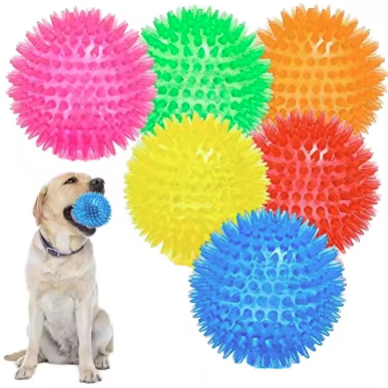New Pet Toy Ball Cat Puppy Sounding Toy Tooth Cleaning Ball Training Pet Teeth Chewing Toy Thorn Balls Accessories