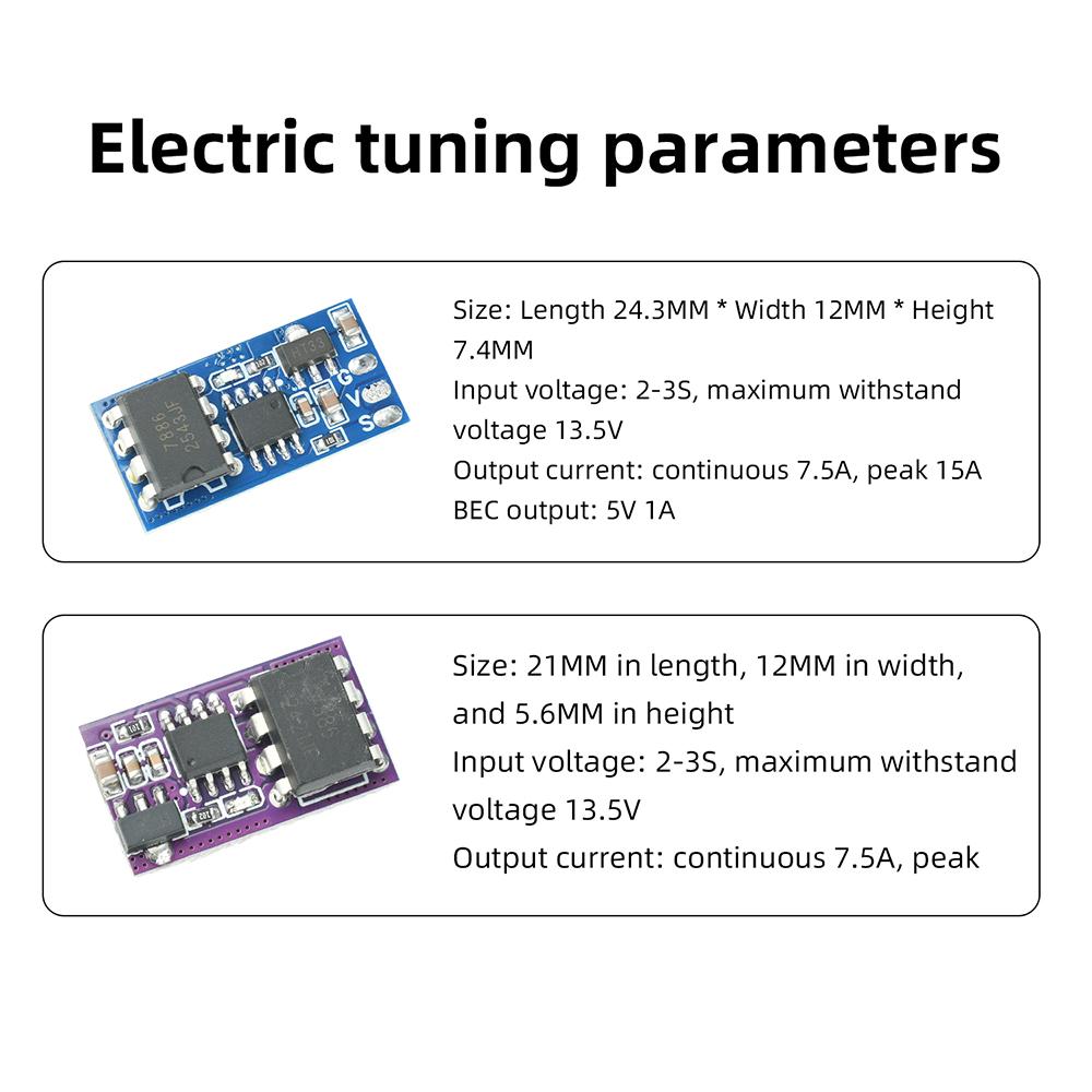 1S 1S 1S LiPo Mini Brushed ESC 7.1A Bidirectional Electronic Speed Controller with Brake Overheat Short Circuit Protection BEC