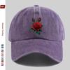 Pc Red Rose  Green Leaf Print Baseball Cap for Women  Men  Adjustable Buckle Strap Lightweight Vintage Sun Hat Suitable for