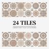 24 European Mandala Flower Tile Stickers: Waterproof, Self-Adhesive PVC for Kitchen & Bathroom Walls