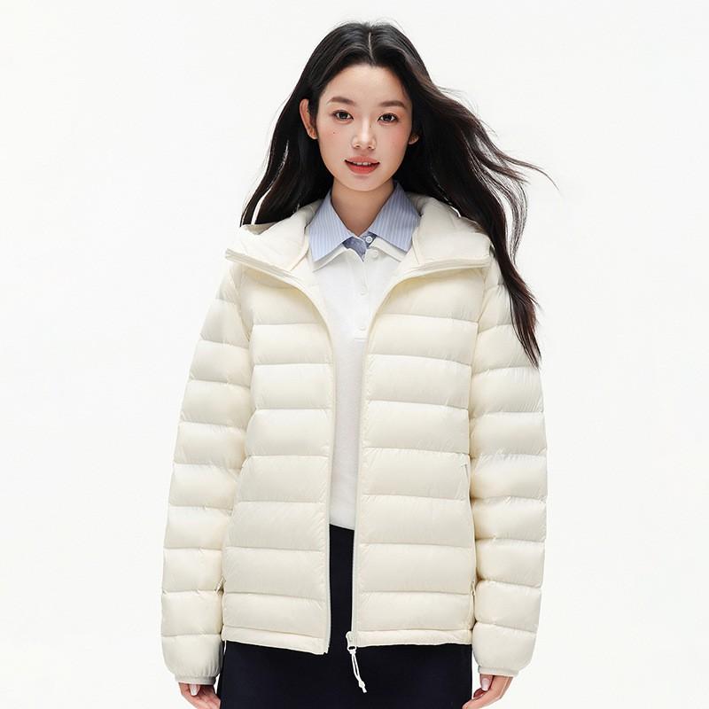 Unisex 90% White Duck Down Winter Hooded Jacket Outdoor Water Resistant Warm Coat