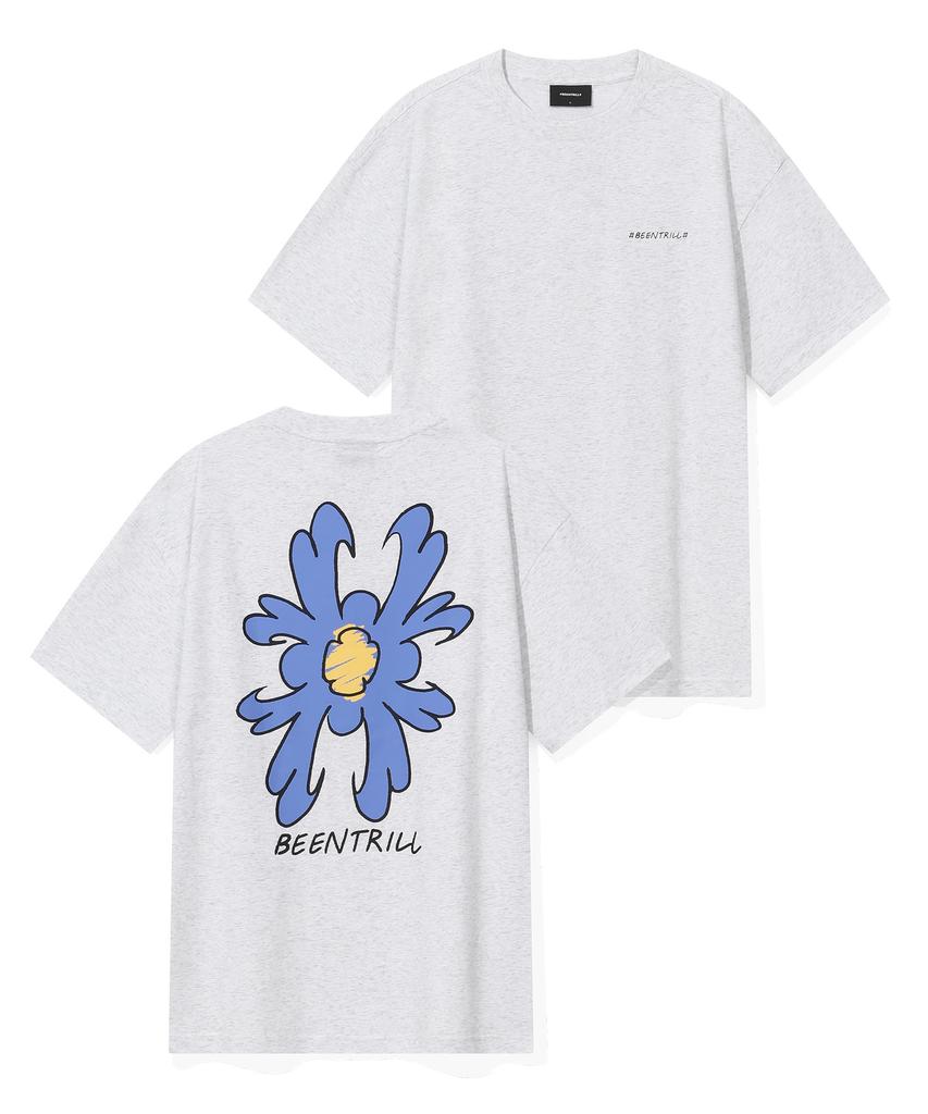 BEENTRILL B Daisy Hashtag T-Shirt (Ice Grey)