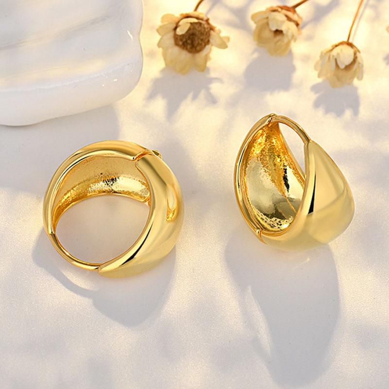 Trendige Schlichte Sterling Silber Creolen für Damen Herren Kreis Rund Vergoldet Minimalistische Ohrringe Party Geschenke