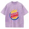Jesus Is My King Letter Print Women's T-Shirt Wash Oversized Unisex Short Sleeve Simple Casual Design Top Summer