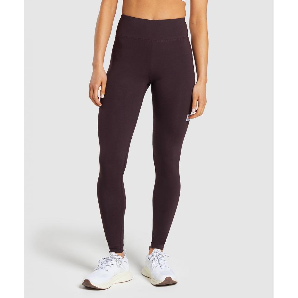 

GYMSHARK Block Cotton Leggings Plum Brown B6A6N NBZN