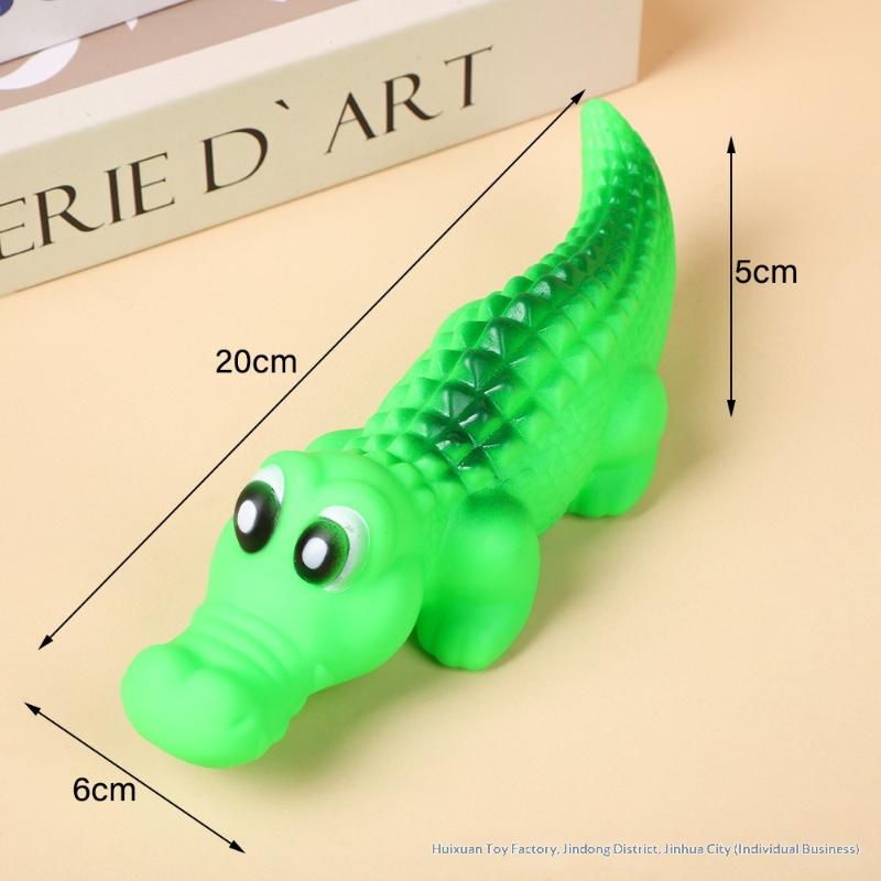 Quietschendes Gummi-Krokodil Hundespielzeug - Langlebiges Kau- und Spiel-Haustierspielzeug für Hunde, Lustiges Tierdesign für interaktive Spiele