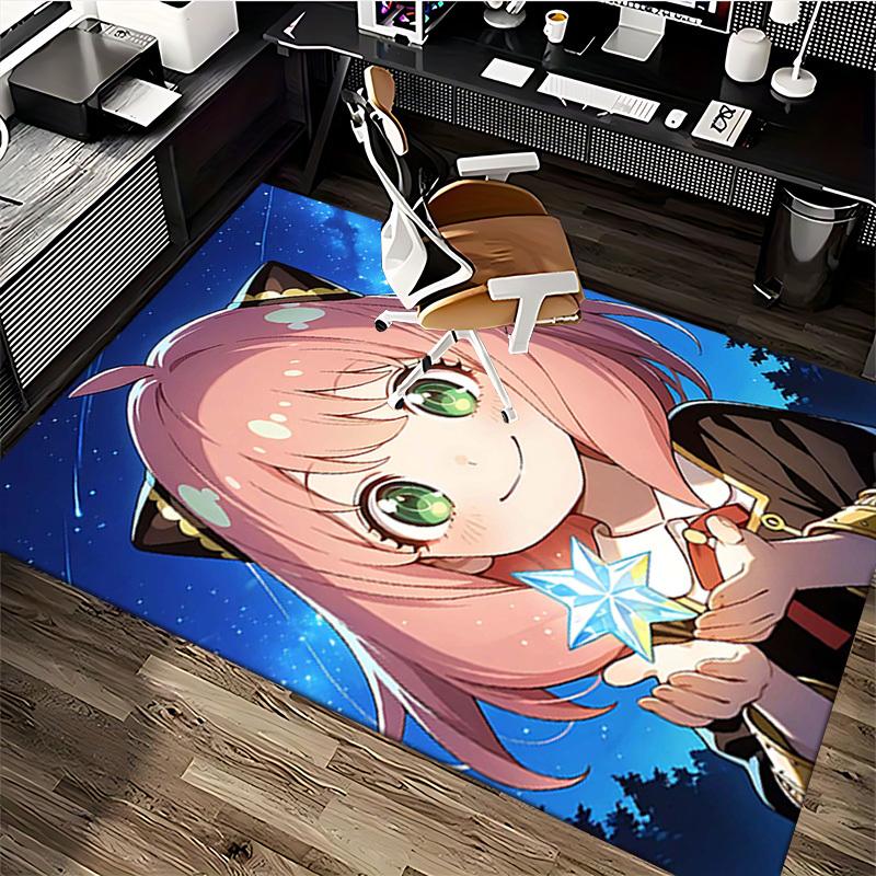1pc Neko Atsume Cat Star Office Chair Mat - Anime Cartoon Design, Non-Slip Carpet for Home Decor, Suitable for All Seasons, Perfect Gift for Anime Lov